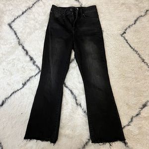Madewell Curvy Cali Demi-Boot Jeans in Berkeley Black: Chewed-Hem Edition